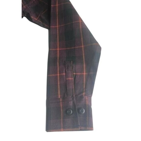 Dickies Womens Bakerhill Oversized Black Plaid Button-Up Shirt Long Sleeve Small - Picture 13 of 15